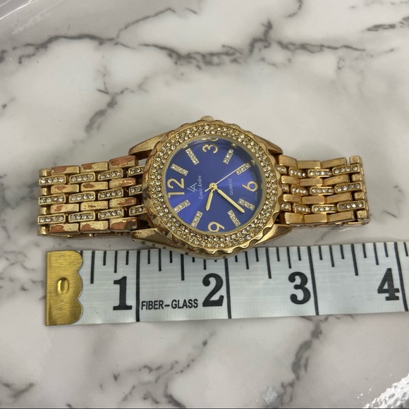 Vintage LOUIS ARDEN Japan Quartz Blue Round Shaped Luxury Stylish Unisex Watch - Picture 5 of 8